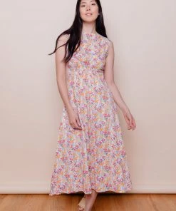 Mata Traders Artsy Traveler Pink Floral Tencel Midi Dress Clothing