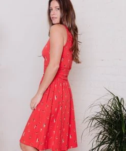 Mata Traders Asheville Red Swimmers Dress