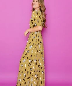 Mata Traders Clothing Brea Olive Curios Wrap Dress