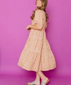 Mata Traders Clothing Catherine Wheat Blossom Tiered Maxi Dress