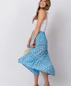 Mata Traders Danielle Cornflower Blossom Tiered Skirt