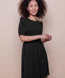 Mata Traders Inez Black Bubble Sleeve Dress