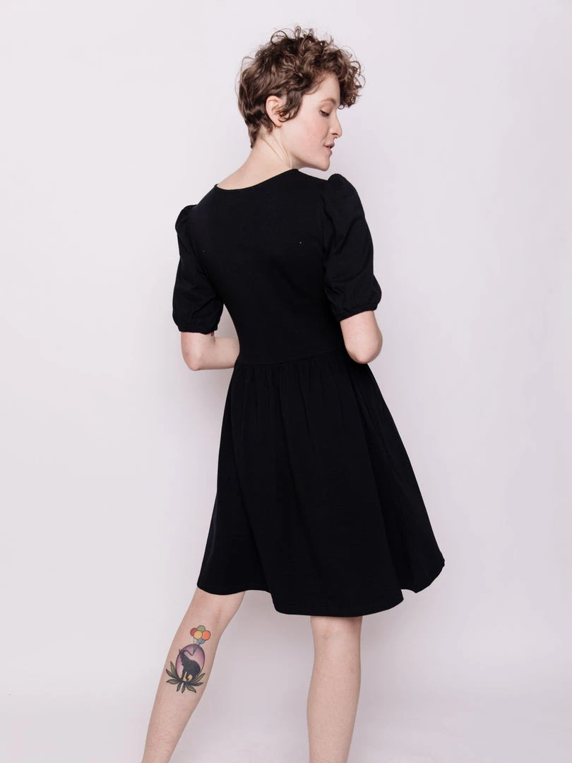 Mata Traders Inez Black Bubble Sleeve Dress Mata Traders Inez Black Bubble Sleeve Dress