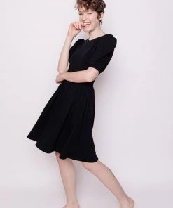 Mata Traders Inez Black Bubble Sleeve Dress