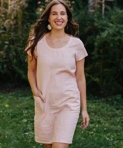 Mata Traders Kensington Pink Linen Dress