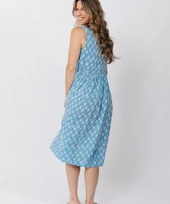 Mata Traders Clothing Melody Cornflower Blossom Midi Dress