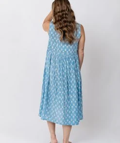 Mata Traders Clothing Melody Cornflower Blossom Midi Dress