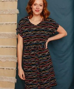 Mata Traders Best Sellers Montrose Wobbly Stripe Midi Dress