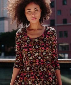 Mata Traders Clothing Novela Mauve Tile Dress