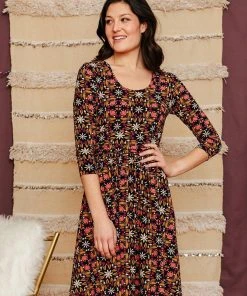 Mata Traders Clothing Novela Mauve Tile Dress