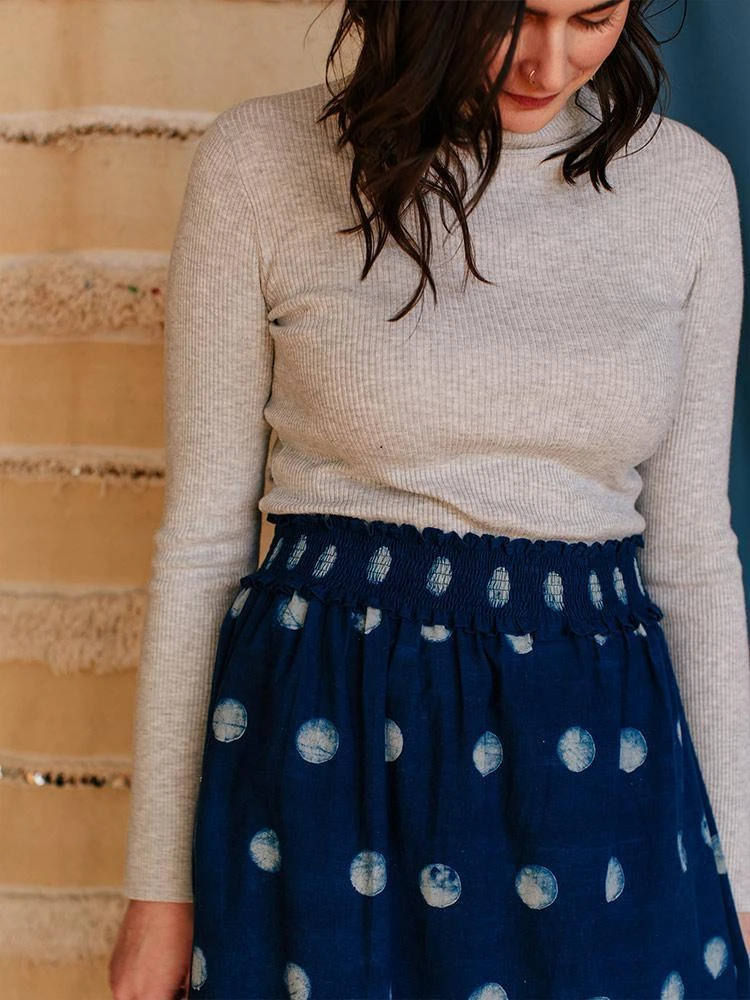 Mata Traders Shimla Full Moon Smocked Skirt Fair Trade Mata Traders Shimla Full Moon Smocked Skirt Fair Trade