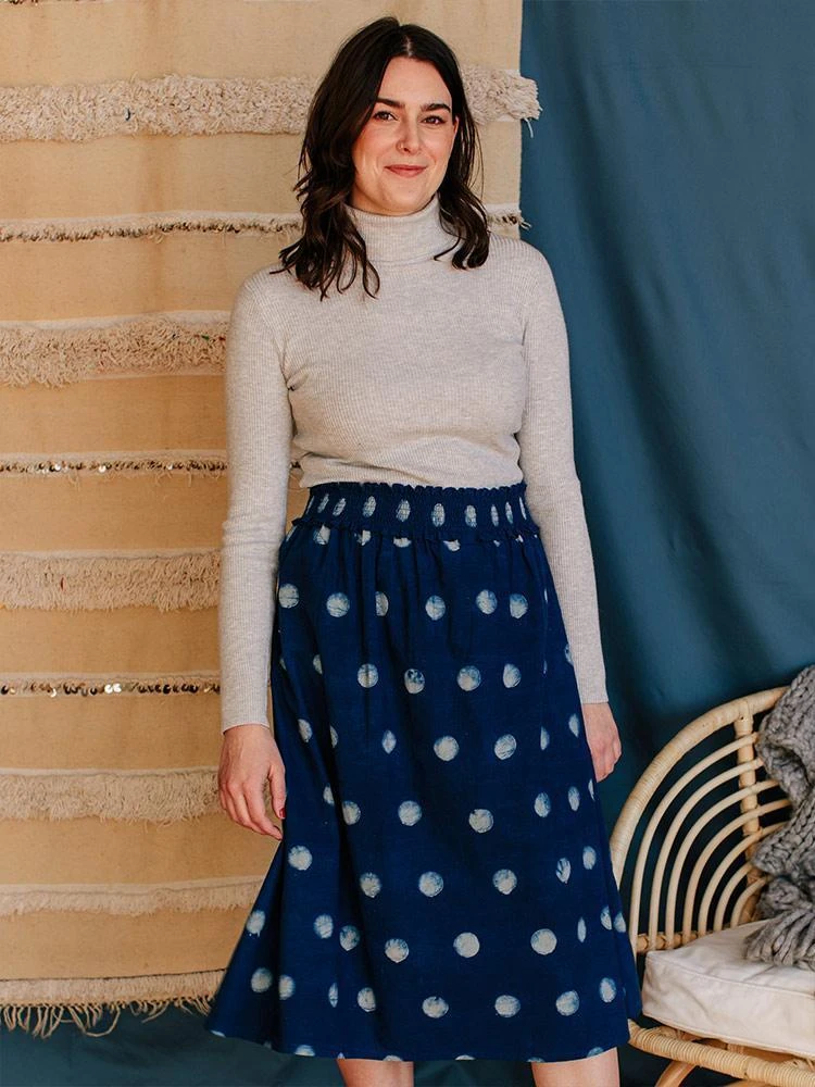 Mata Traders Shimla Full Moon Smocked Skirt Fair Trade Mata Traders Shimla Full Moon Smocked Skirt Fair Trade