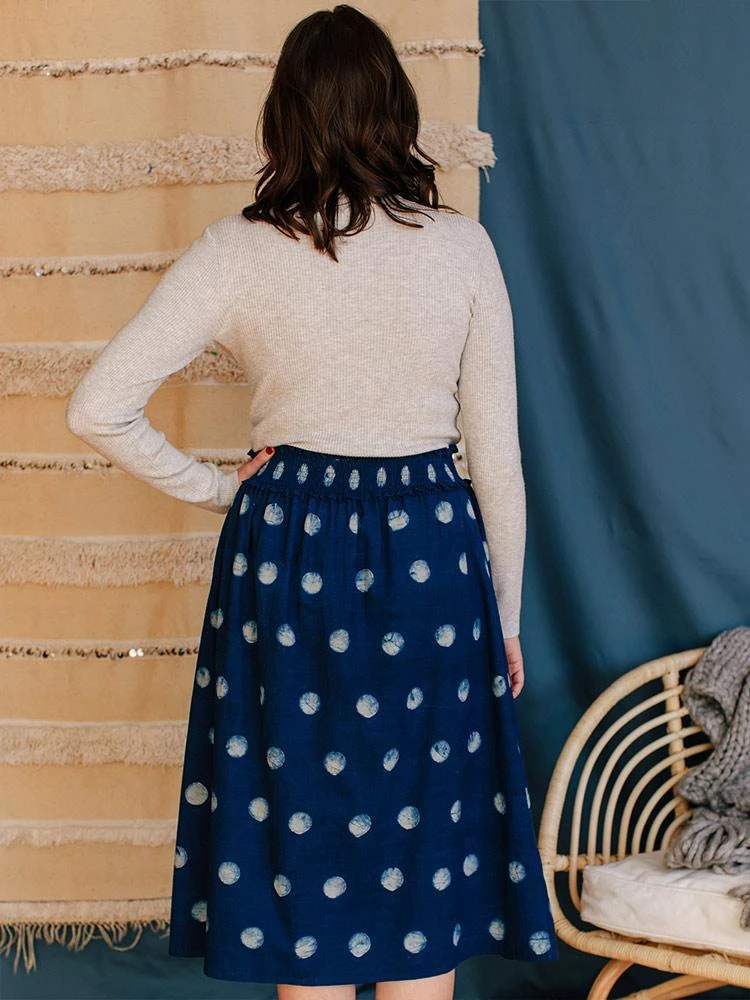 Mata Traders Shimla Full Moon Smocked Skirt Fair Trade Mata Traders Shimla Full Moon Smocked Skirt Fair Trade