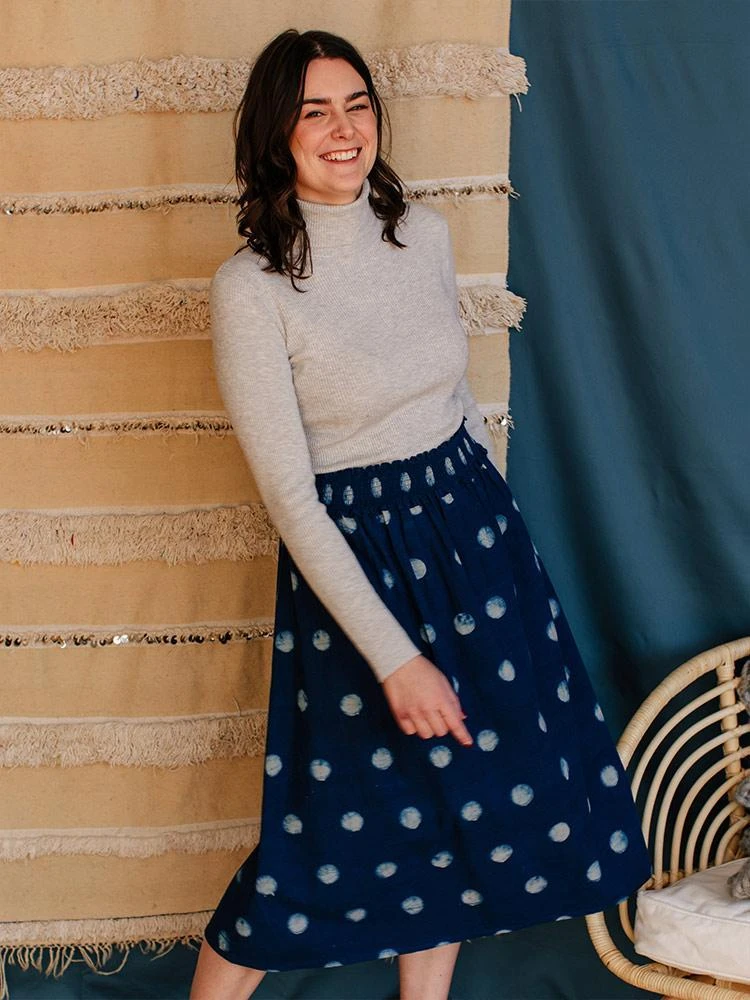 Mata Traders Shimla Full Moon Smocked Skirt Fair Trade Mata Traders Shimla Full Moon Smocked Skirt Fair Trade