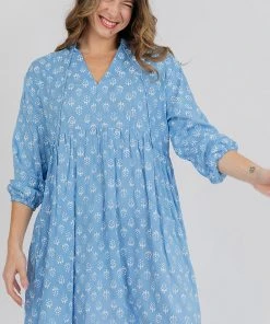 Mata Traders Clothing Sohla Cornflower Blossom Mini Dress 2 Mata Traders Clothing Sohla Cornflower Blossom Mini Dress