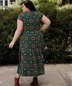 Mata Traders Tiered Teal Tile Jersey Dress Best Sellers