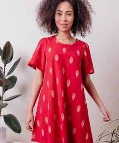 Mata Traders Winnie Cherry Ikat Dress Clothing