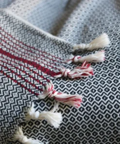 Anatolico Matia Turkish Blanket / Scarf - Black Throw Blankets