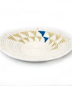 Mbare Inyabu Large Wall Basket - Blue Triangles