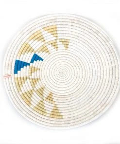 Mbare Inyabu Large Wall Basket - Blue Triangles