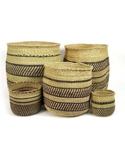 Mbare Best Sellers Iringa Baskets - Black Stripe 4 Mbare Best Sellers Iringa Baskets - Black Stripe