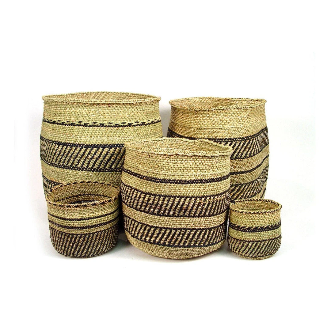 Mbare Best Sellers Iringa Baskets - Black Stripe Mbare Best Sellers Iringa Baskets - Black Stripe