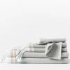 Coyuchi Home Goods Mediterranean Towels - Deep Pewter / Tangerine Stripe