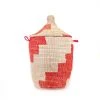 Mbare Medium Stripe Hamper Basket - Red + White