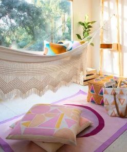 Leah Singh Melanie Wool Floor Pillow Cover - Pink + Blush 1 Leah Singh Melanie Wool Floor Pillow Cover - Pink + Blush