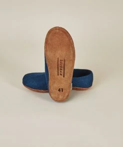 Kyrgies Men's Molded Sole High Back Wool Slippers - Navy 3 Kyrgies Men's Molded Sole High Back Wool Slippers - Navy