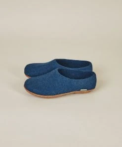 Kyrgies Men's Molded Sole High Back Wool Slippers - Navy 2 Kyrgies Men's Molded Sole High Back Wool Slippers - Navy