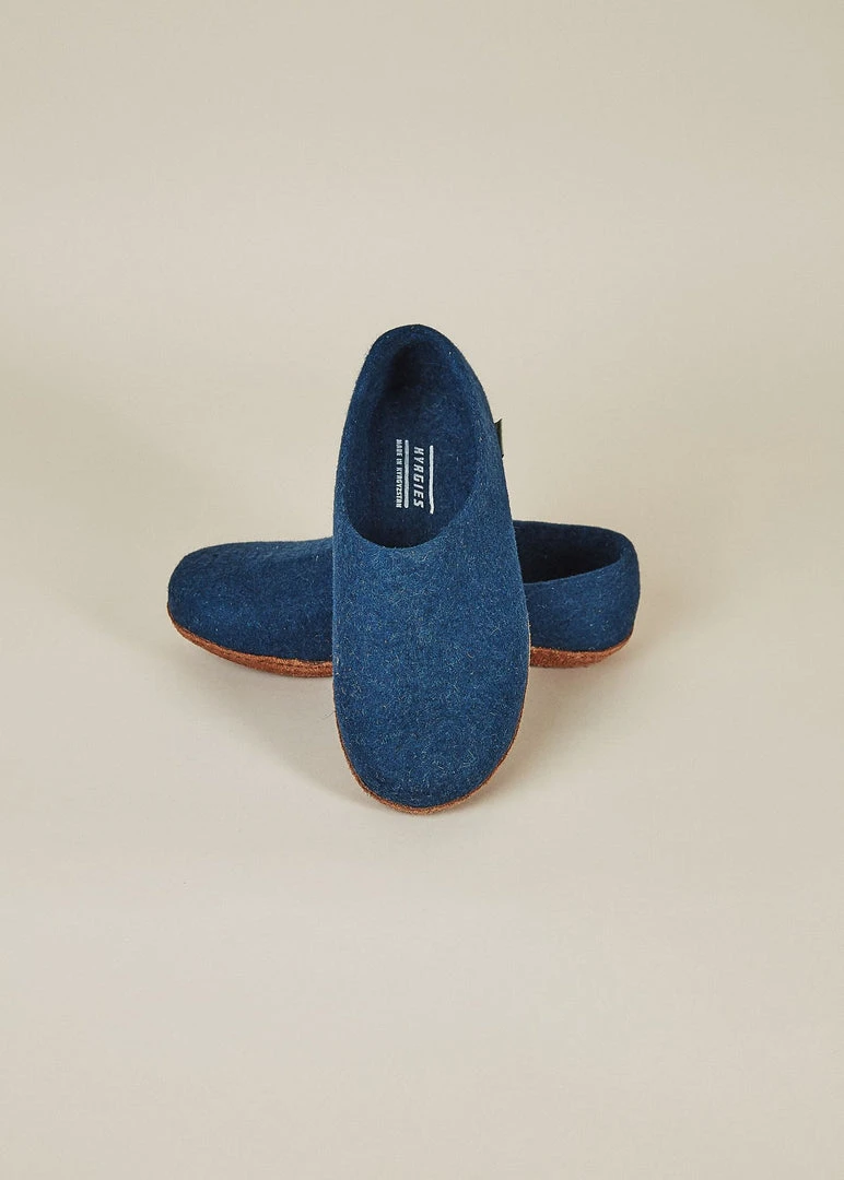 Kyrgies Men's Molded Sole High Back Wool Slippers - Navy Kyrgies Men's Molded Sole High Back Wool Slippers - Navy