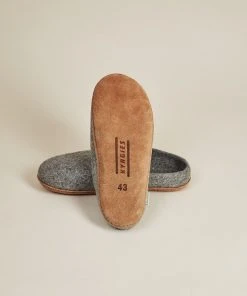 Kyrgies Men's Natural Sole Low Back Wool Slippers - Gray 2 Kyrgies Men's Natural Sole Low Back Wool Slippers - Gray