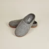 Kyrgies Men's Natural Sole Low Back Wool Slippers - Gray
