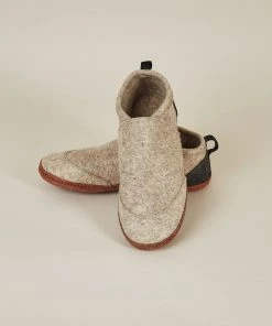 Kyrgies Men's Wool Tengries Slippers - Oatmeal Best Sellers
