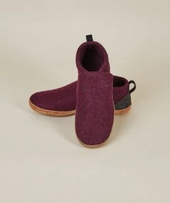 Kyrgies Men's Wool Tengries Slippers - Plum