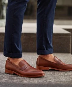 Nisolo Men's Chamberlain Penny Loafer - Brandy Best Sellers