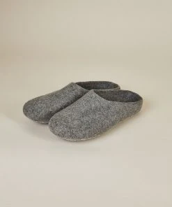 Kyrgies Best Sellers Men's Classic Sole Low Back Wool Slippers - Gray