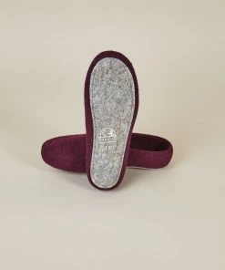 Kyrgies Men's Classic Sole Low Back Wool Slippers - Plum Best Sellers