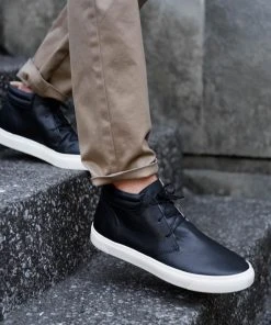 Nisolo Men's Cortez Mid Top Sneaker - Black