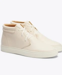 Nisolo Men's Cortez Mid Top Sneaker - Bone