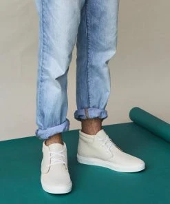 Nisolo Men's Cortez Mid Top Sneaker - Bone