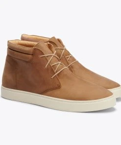 Nisolo Men's Cortez Mid Top Sneaker - Tobacco