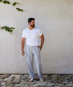 Coyuchi Men's Crinkled Pajama Pants