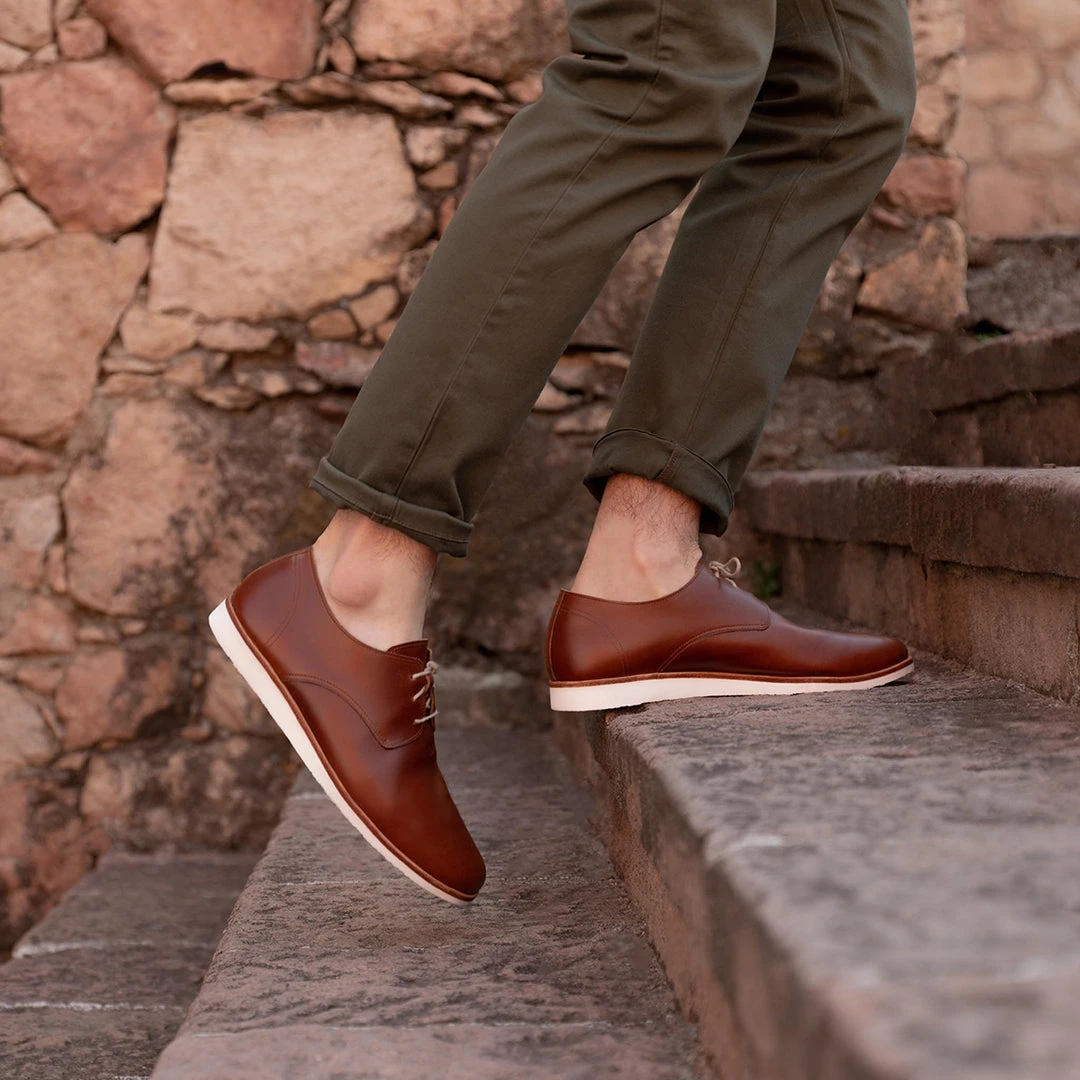 Nisolo Men's Lightweight Flex Derby - Brandy Nisolo Men's Lightweight Flex Derby - Brandy