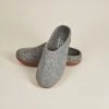 Kyrgies Best Sellers Men's Molded Sole Low Back Wool Slippers - Gray