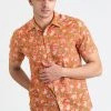 Dushyant Asthana Men's Prat Short Sleeve Shirt - Orange Floral