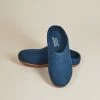Kyrgies Men's Molded Sole Low Back Wool Slippers - Navy Best Sellers