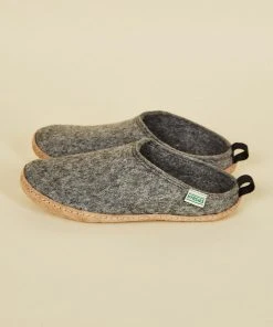 Kyrgies Men's Wool Slipper Slides - Gray