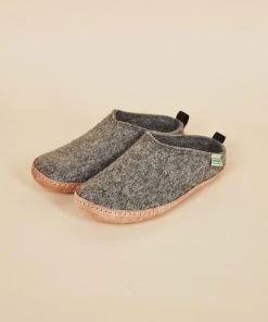 Kyrgies Men's Wool Slipper Slides - Gray 3 Kyrgies Men's Wool Slipper Slides - Gray